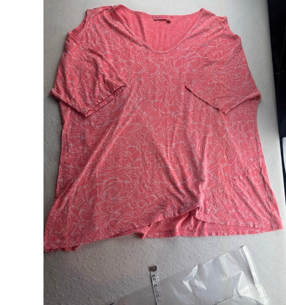 Fresh Produce Cold Shoulder Pink Short Sleeve Blouse Size XL
